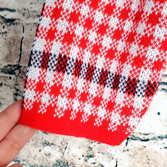 Skovhuus | Retro Cottagecore Modern Style Red Plaid Check Pullover Sweater - Picture 4 of 9
